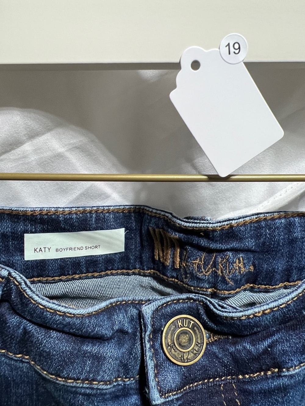 Kut from the Kloth Dark Blue Rolled Cuff Denim Shorts - Picture 2 of 6